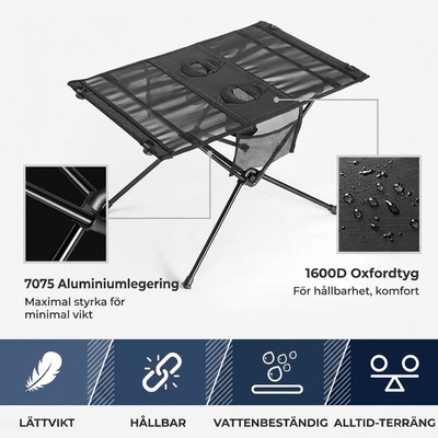 Folding Camping Table with Cup Holders
