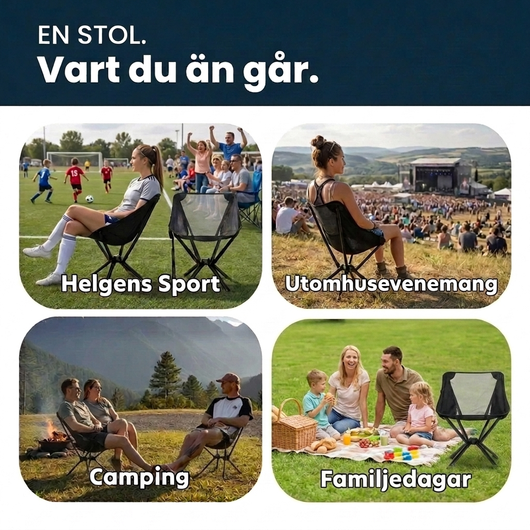 Sammenklappeligt Campingstol – Let, Kompakt & Klarer 150 kg