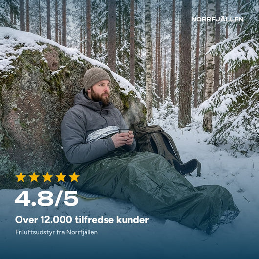 Over 12.000 tilfredse kunder, rating 4,8 ud af 5 for friluftsutstyr fra Norrfjällen