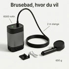 Udendørs bruser med tekst 6000 mAh, 2 m slange og 650 g