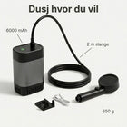 Utendørsbruser med batteri 6000 mAh, 2 m slange og 650 g