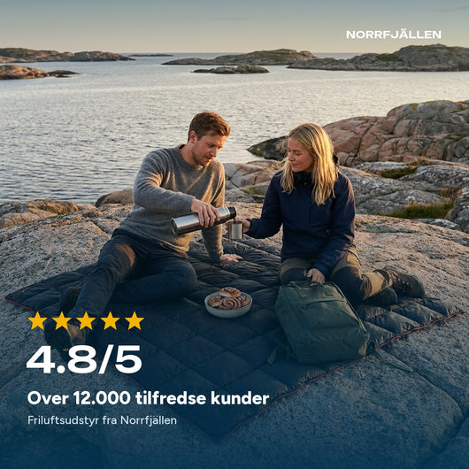 Over 12.000 tilfredse kunder, rating 4,8 ud af 5 for friluftsutstyr fra Norrfjällen