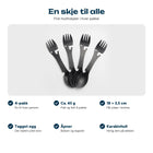Fire multiskjeer med vekt, mål og funksjoner