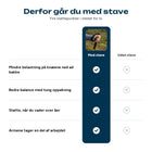 Sammenligning af vandring med og uden vandrestave